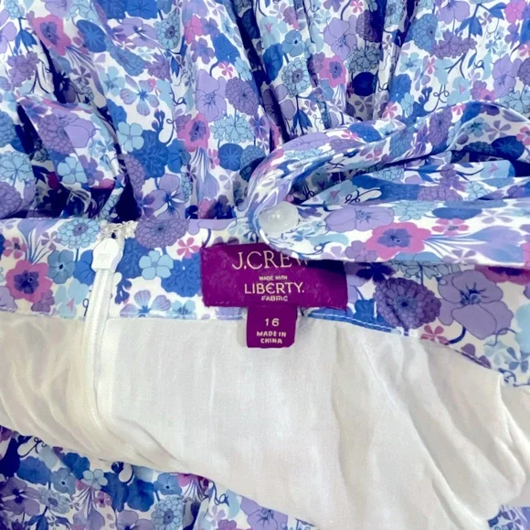 J.Crew NWOT Liberty fabric 💯 percent cotton w/pockets & adjustable straps sz16 - Picture 5 of 10